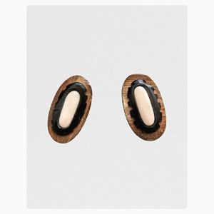 vintage decorated wood earrings